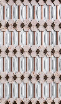 LITHEA/Byzas by Elena Salmistraro Wall Decor Marble White and Pink