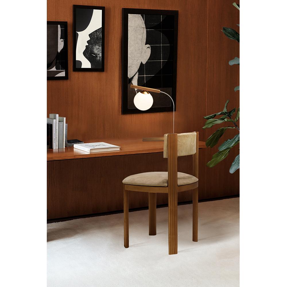 XXIe siècle et contemporain Chaise moderne contemporaine 111 en bois et tissu, ensemble de 2 pièces par Collector Studio en vente
