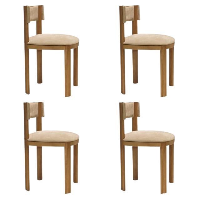 21st Century by Federico Peri 111 Chair Wood Fabric, Set of 4 For Sale