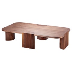Contemporary Modern European Caravel Low Coffee Table in Walnut by Collector