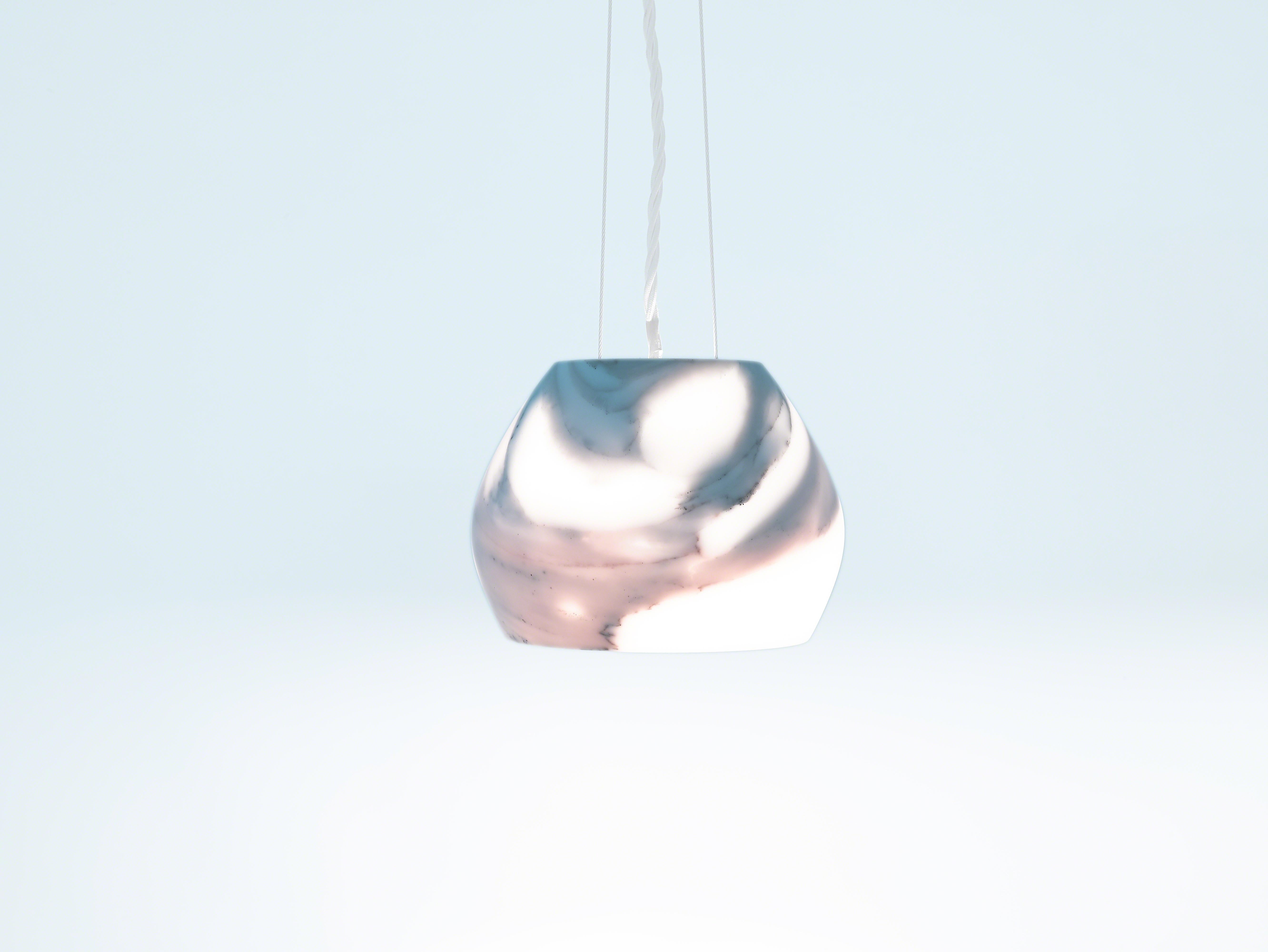 21st Century by Feix & Merlin Charlotte Marble Pendant Lamp Light Calacatta For Sale 3