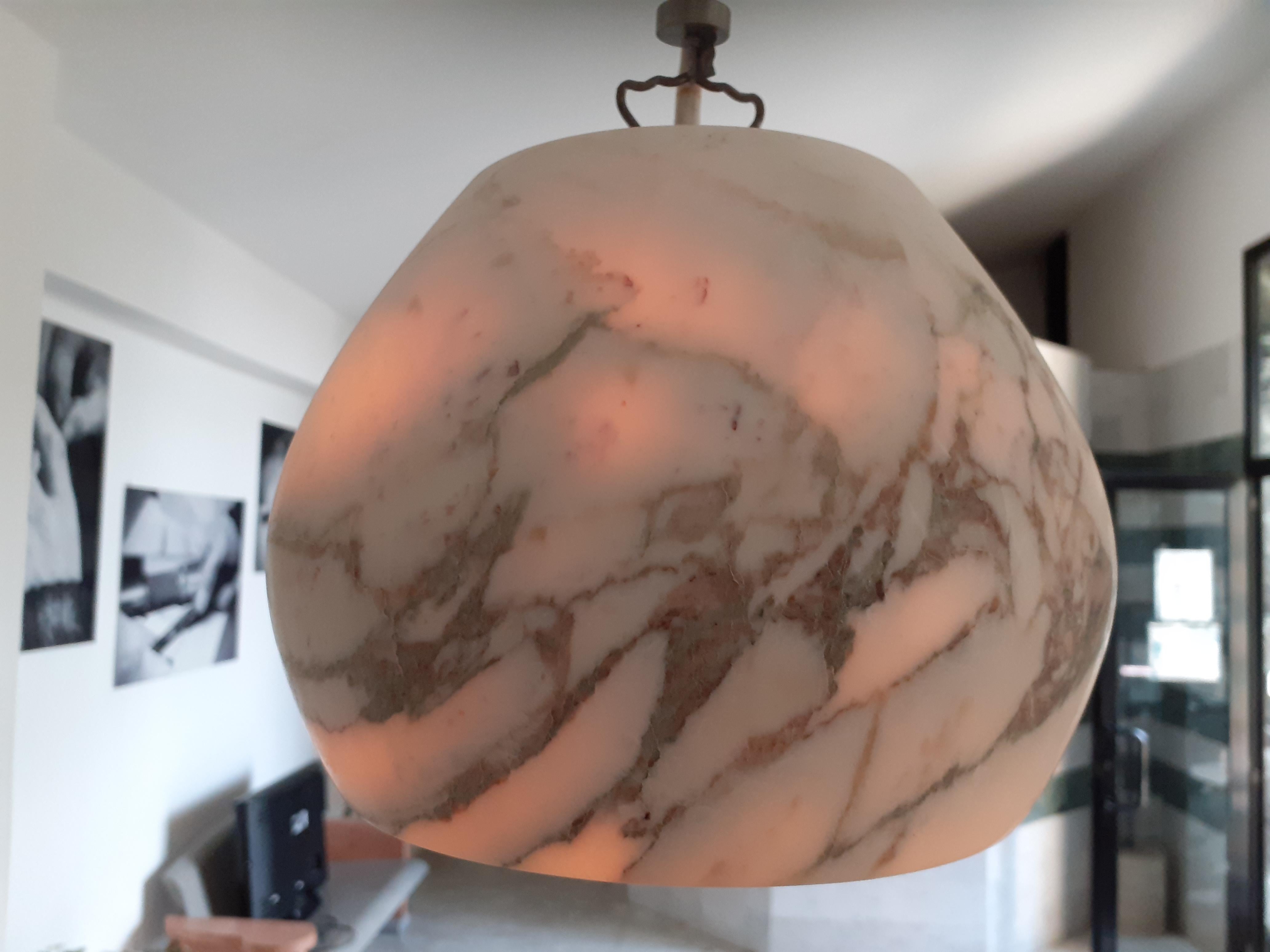 Hand-Crafted 21st Century by Feix & Merlin Charlotte Marble Pendant Lamp Light Calacatta For Sale