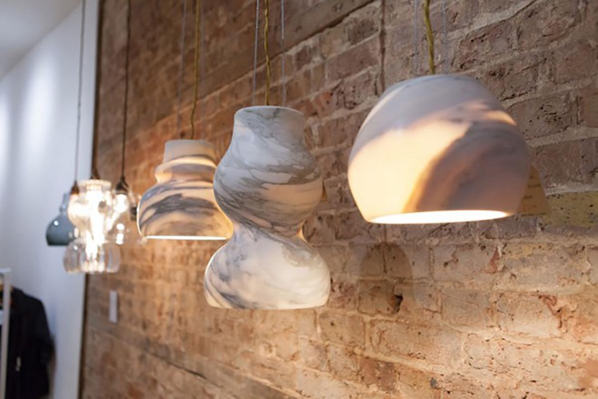 21st Century by Feix & Merlin Charlotte Marble Pendant Lamp Light Calacatta For Sale 1