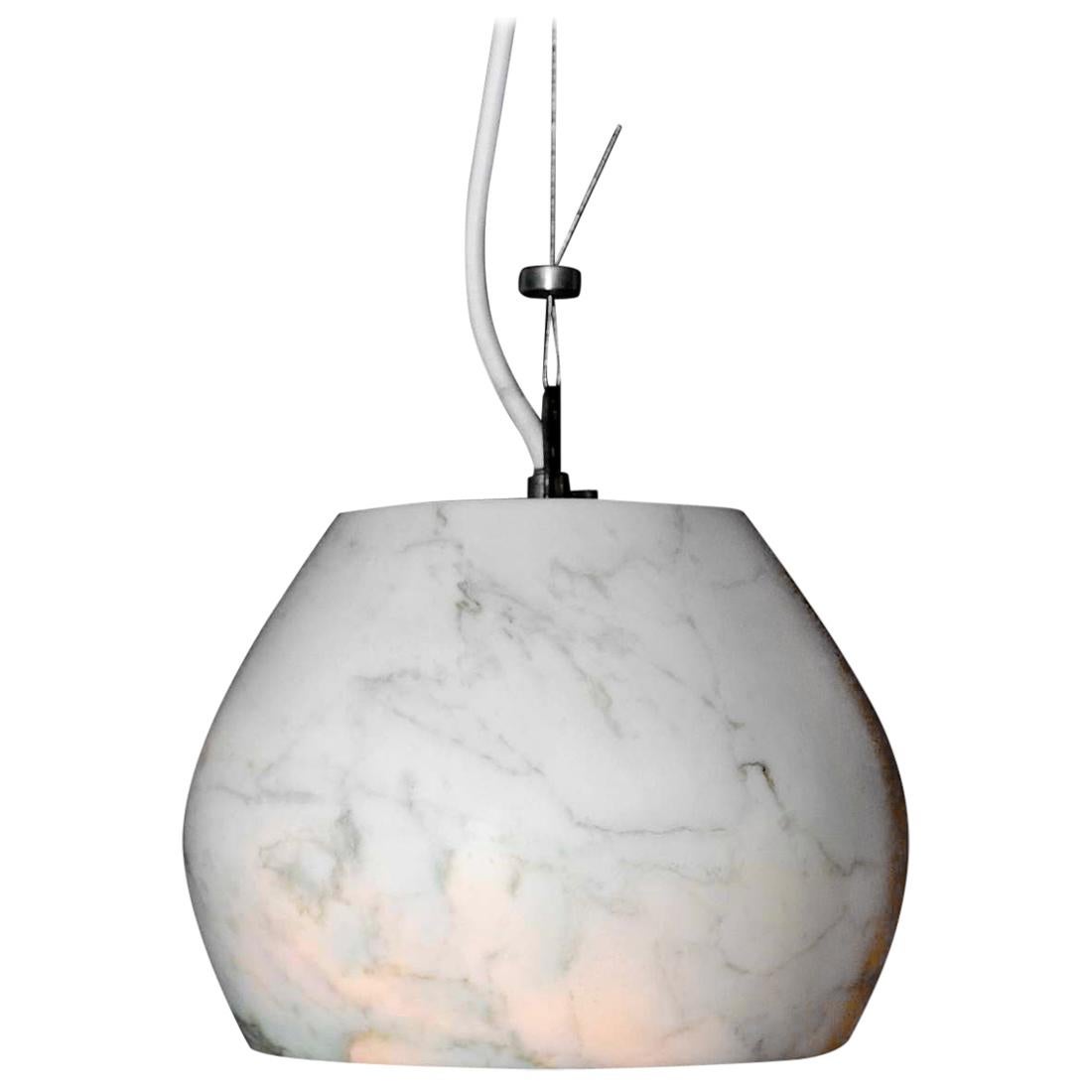 Lampada Luna Luce I in marmo Calacatta Carrara di Eugenio Biselli Home  Design