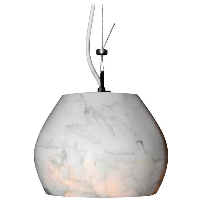 21st Century by Feix and Merlin Charlotte Marble Pendant Lamp Light  Calacatta For Sale at 1stDibs