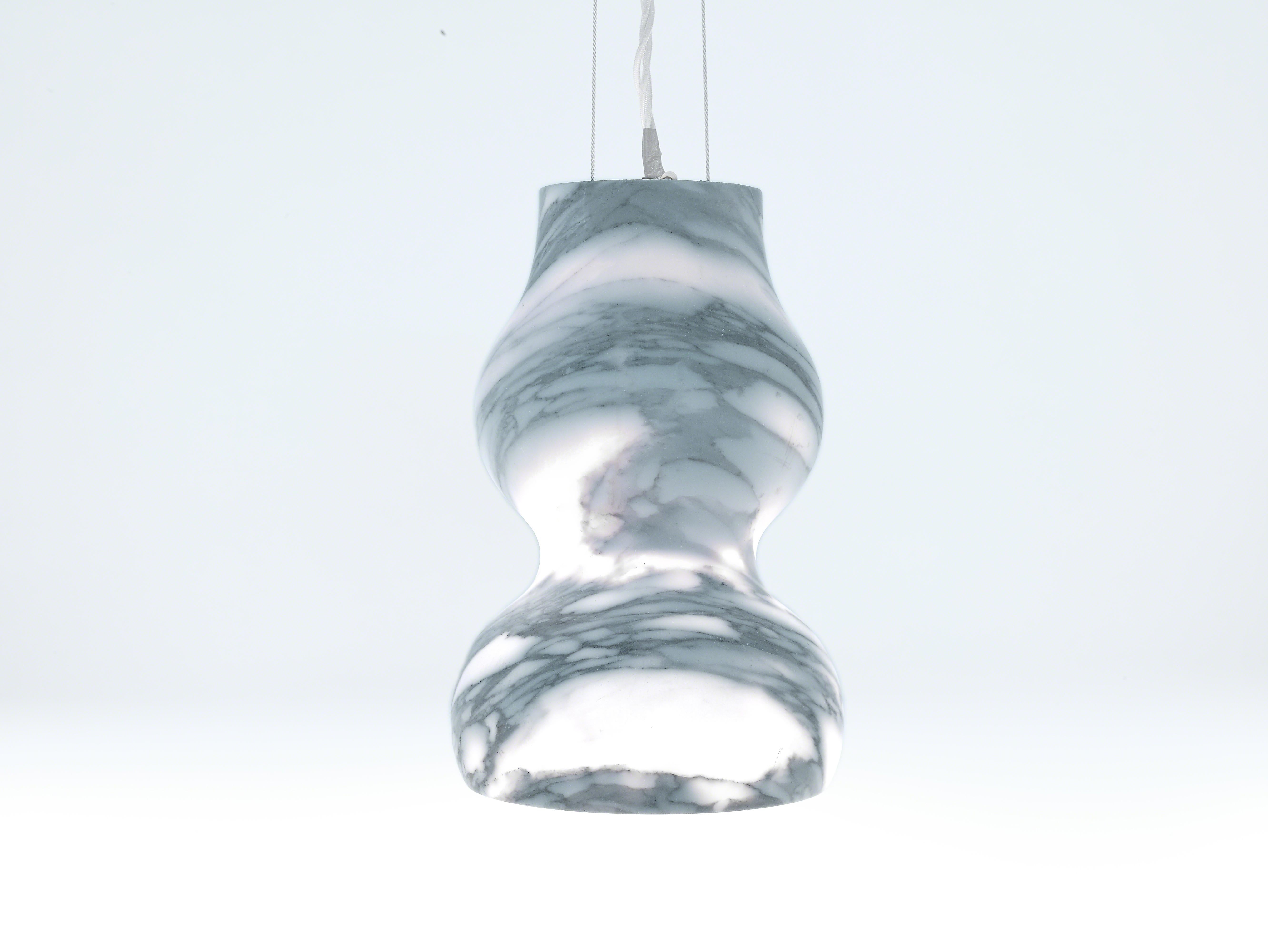 21st Century by Feix & Merlin Dorchester Marble Pendant Lamp Light in Calacatta For Sale 3