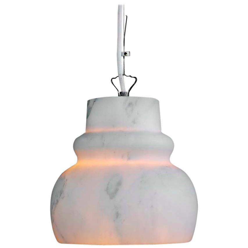 21st Century by Feix & Merlin Wentworth Marble Pendant Lamp Light in Calacatta For Sale