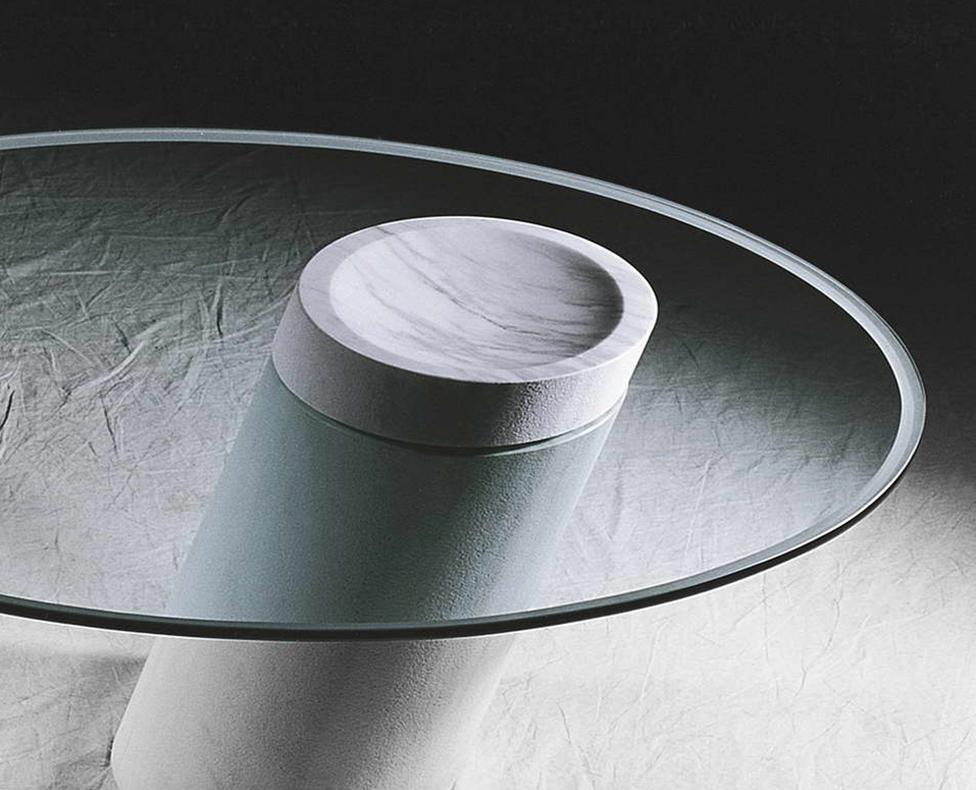 italien Table ÉOLO du 21e siècle par F. Ficchi, en marbre blanc de Carrare ou marquina noire en vente