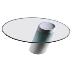 21st Century by F.Ficchi "EOLO" Marble Table in White Carrara or Black Marquina