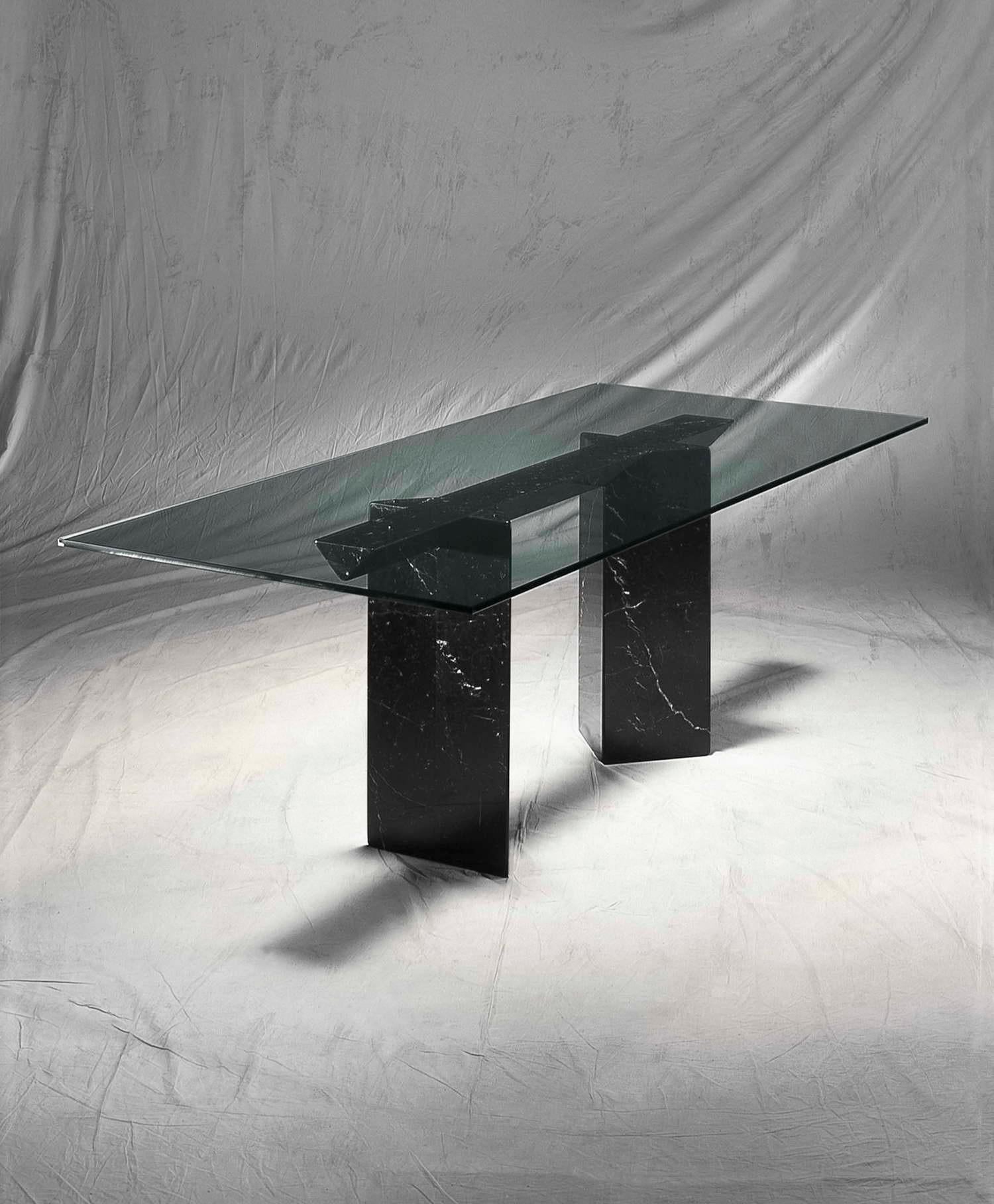 Marble dining table designed by Arch. Giulio Lazzotti

Size: cm. 180 x 130 x 73 H .
Materials: Bianco Carrara or Nero Marquina.
 