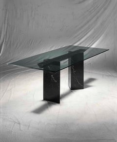 21st Century by G. Lazzotti "Fontia" Marble Dining Table in Bianco Carrara