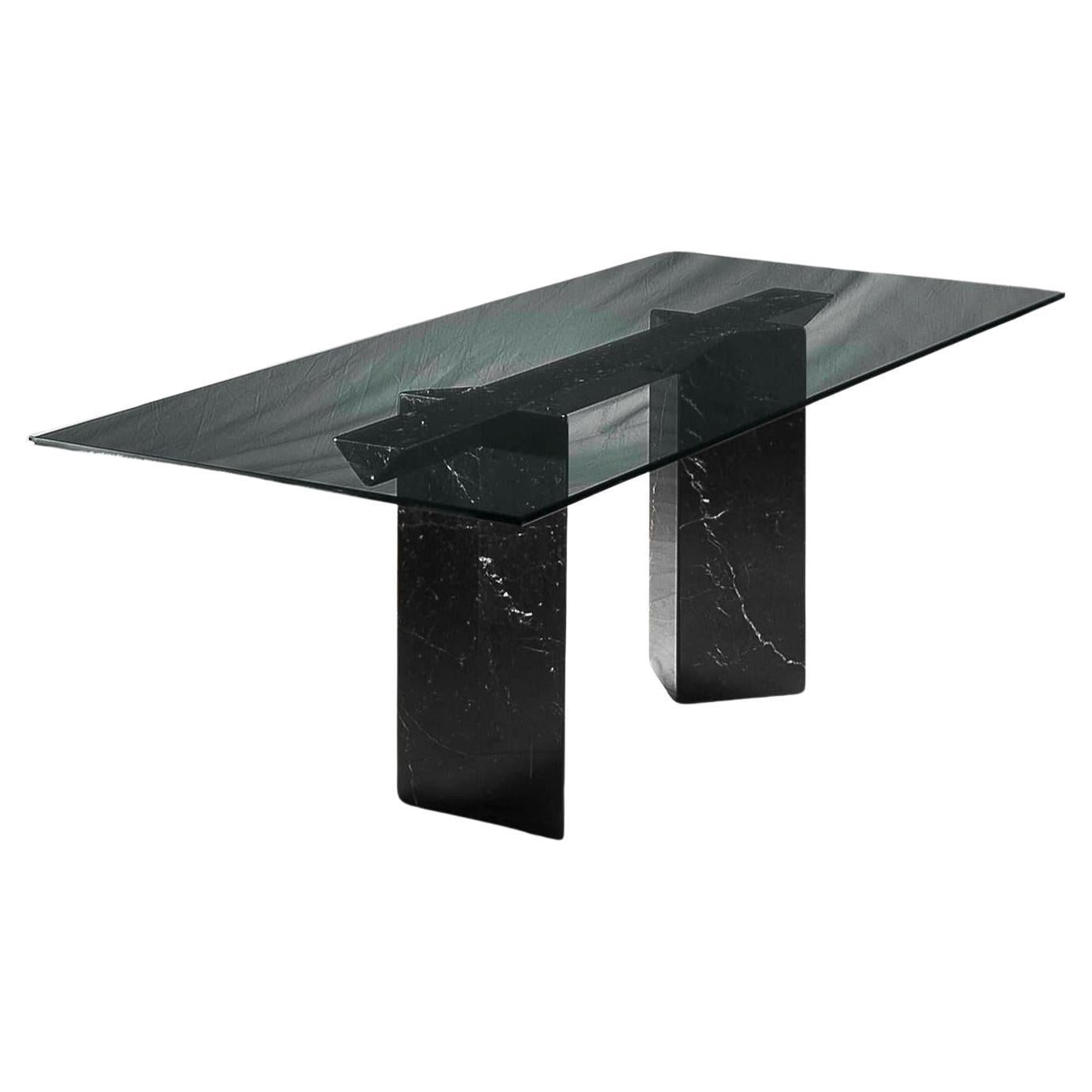 21st Century by G. Lazzotti "Fontia" Marble Dining Table in Bianco Carrara For Sale