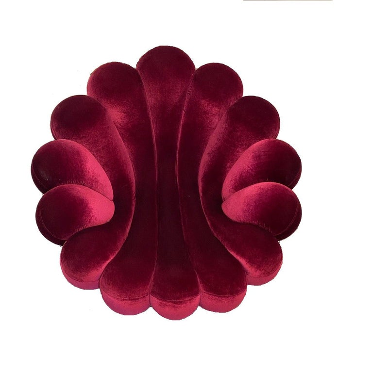 Modern Anemone Armchair Velvet  G. Zema for Giovannetti Collezioni  For Sale