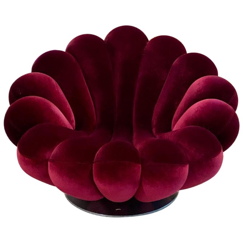 Anemone Armchair Velvet  G. Zema for Giovannetti Collezioni  For Sale