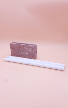 21st Century by Giusti & Di Rosa "Listello E Porta Carta" Marble Desk Accessory