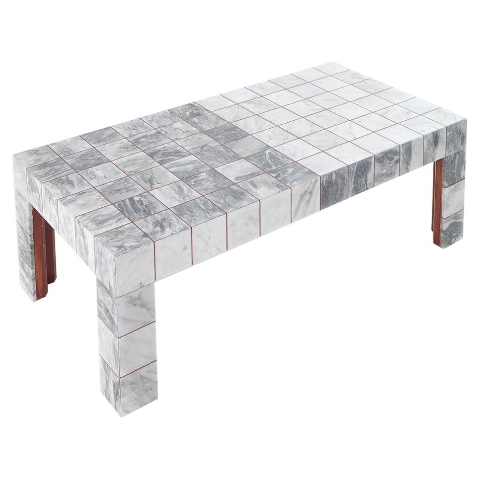 21st Century by G. Raboni & M. Montefusco "2SQUARED" Low Polychrome Marble Table For Sale