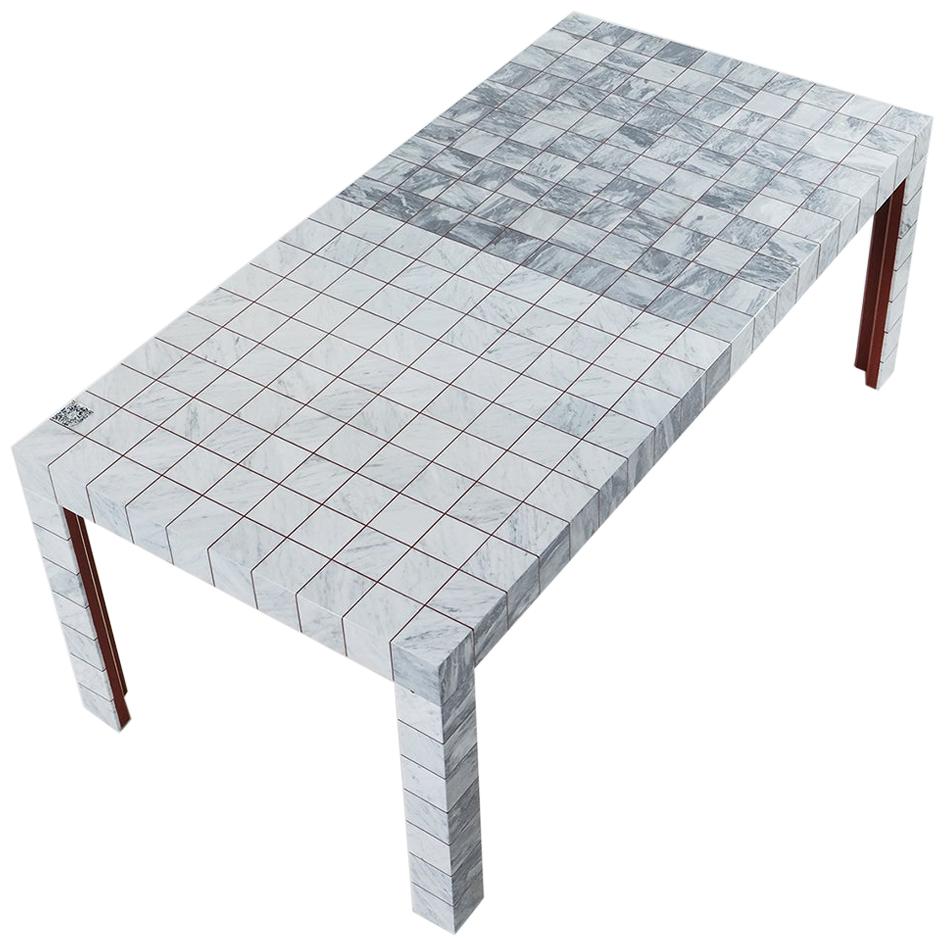 21st Century by G. Raboni & M. Montefusco Polychrome Marble Table "2Squared" For Sale