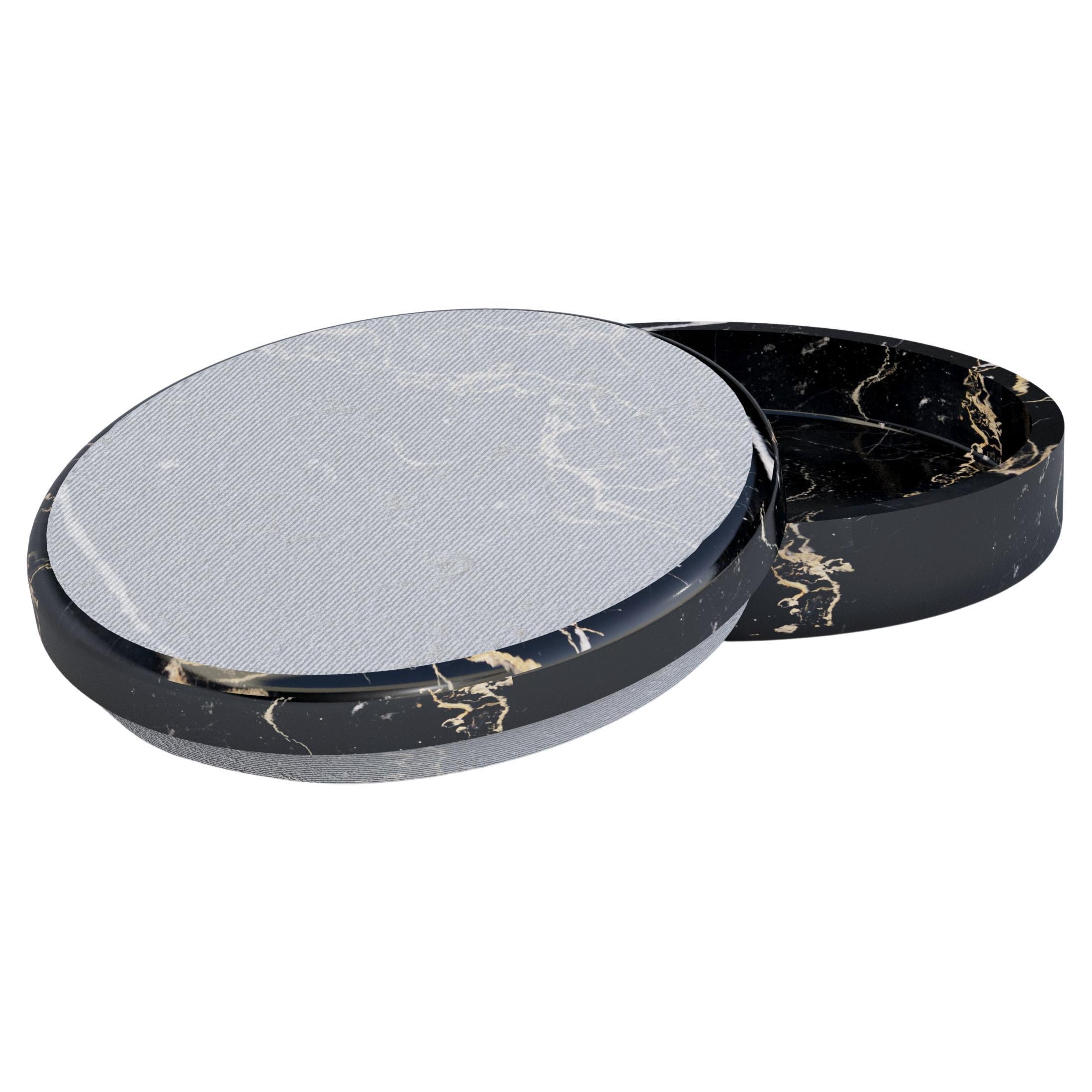 21st Century by Marco Marino "Scatole" Marble Boxes Jewel Case in Black Portoro For Sale