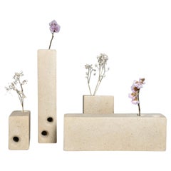 21st Century by Marco Marino"LEGO" Marble Vases Centerpieces in White Carrara