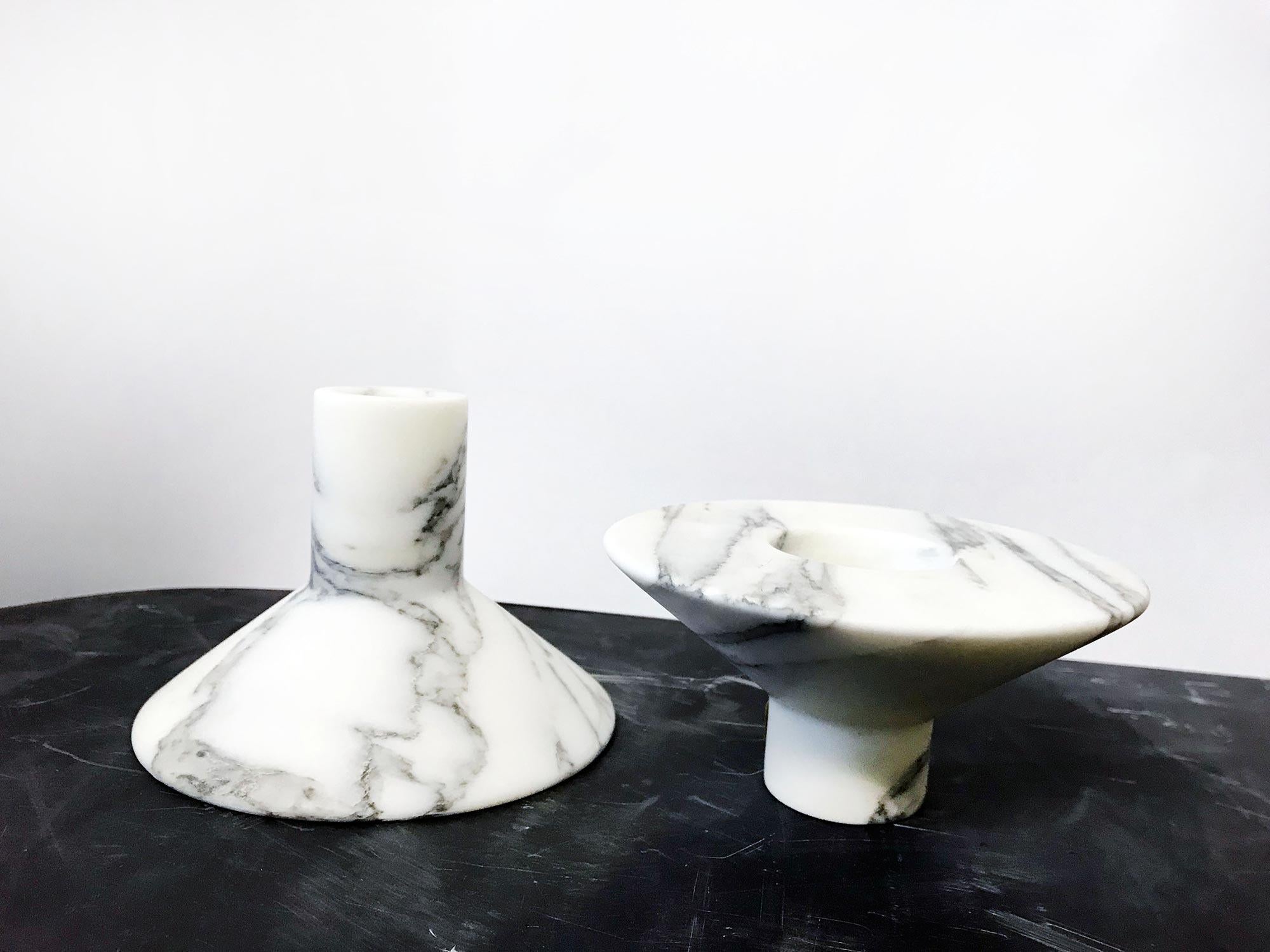 Name: REVERSE

Price referred to a set of two articles
Materials: Venied White Carrara
Size1 : Cm Diameter12 x High7
Size2 : Cm Diameter12 x High9
Designed By Marco Marino.


 