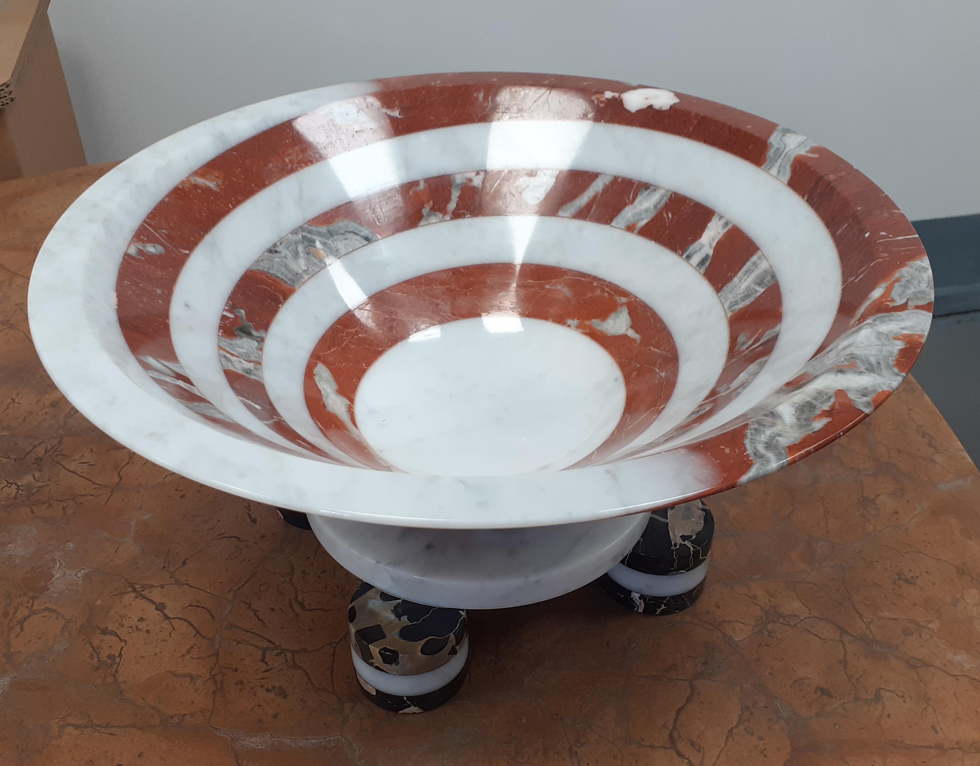 21st Century by Martine Bedin Marble Sculpture Vase Fruit Bowl Centerpiece In New Condition For Sale In massa, IT