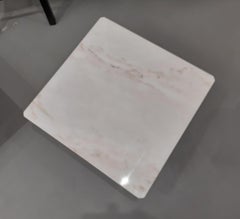 21st Century by M.Bellini Italian Low  Marble Table in White Carrara Red Carpazi