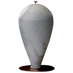 21st Century by M.De Lucchi Sculpture Marble Vase in White Carrara and Calacatta