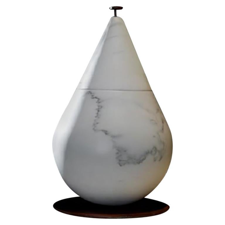 21st Century by M.De Lucchi Sculpture Marble Vase in White Carrara and Calacatta For Sale