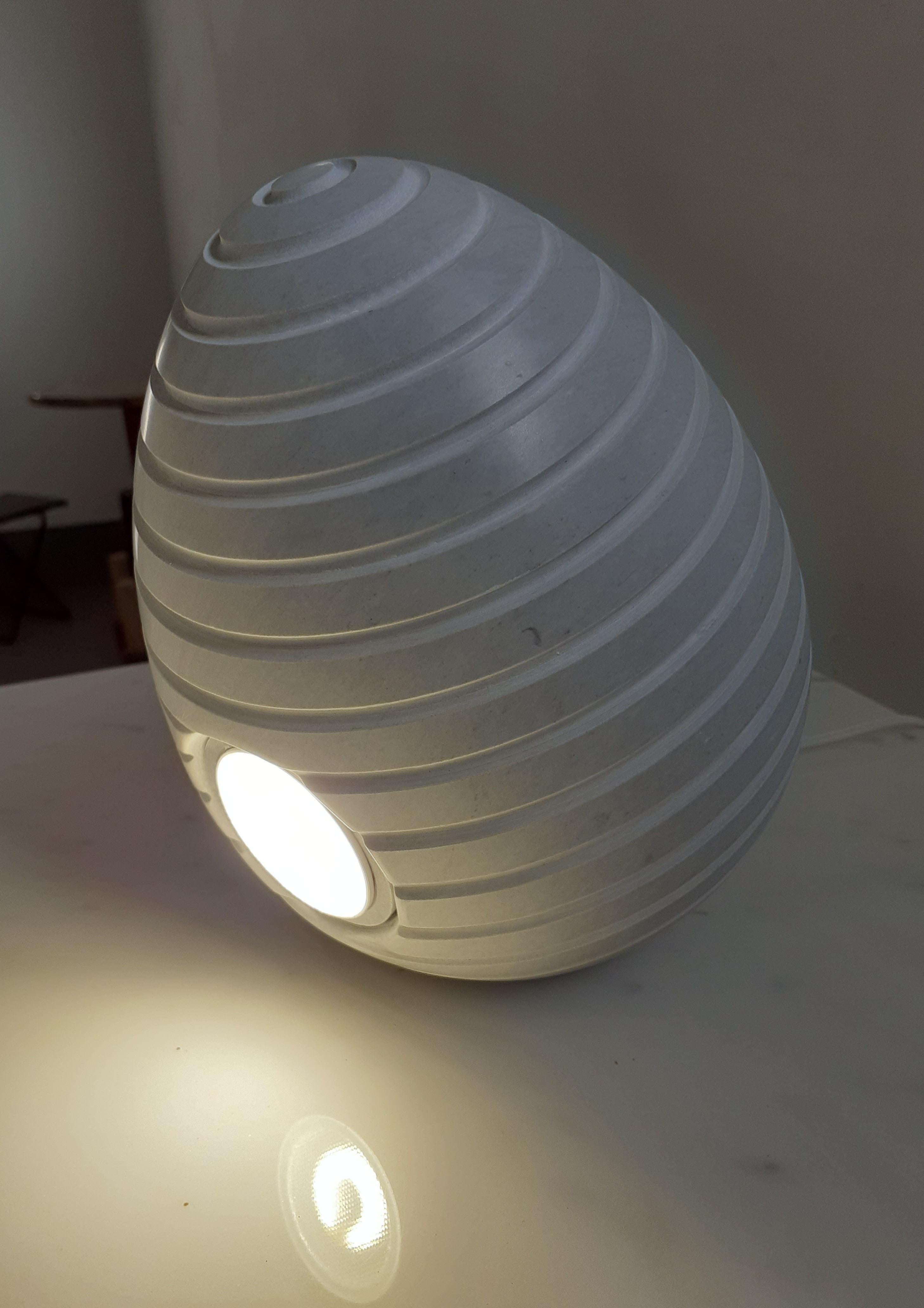 Hand-Crafted 21st Century by Michele De Lucchi Small MarbleOvo Lamp in Statuario & Bardiglio For Sale