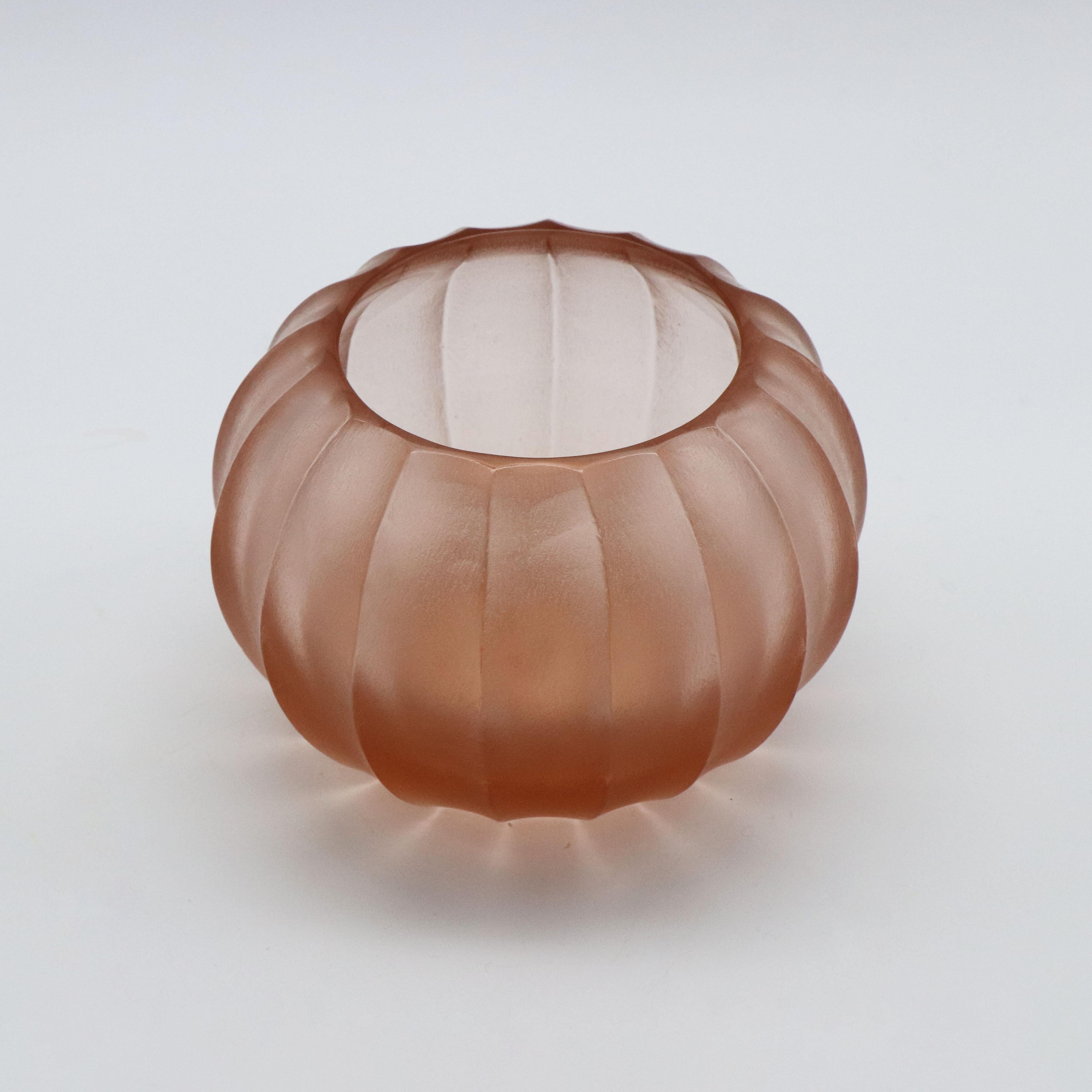 Italian 21st Century by Micheluzzi Glass Bocia Light Pink Vase Handmade Murano Glass