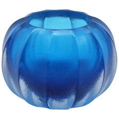 21st Century by Micheluzzi Glass Bocia Sky Blue Vase Handmade Murano Glass