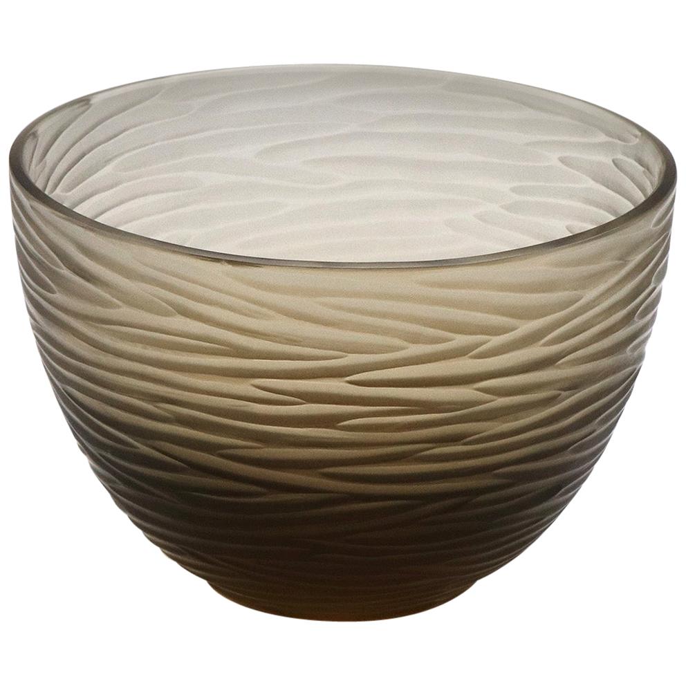 21st Century by Micheluzzi Glass Brown Bowl Handmade Murano Glass For Sale
