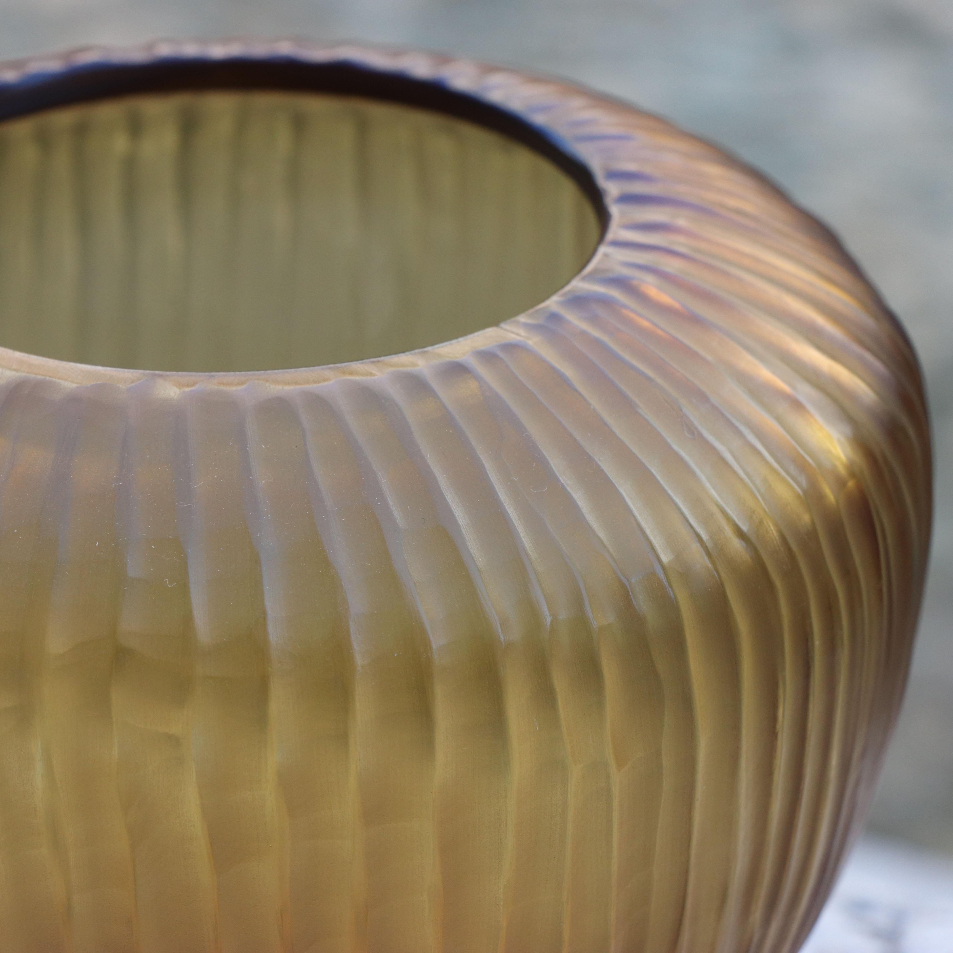Modern 21st Century by Micheluzzi Glass Goccia Honey Vase Handmade Murano Glass