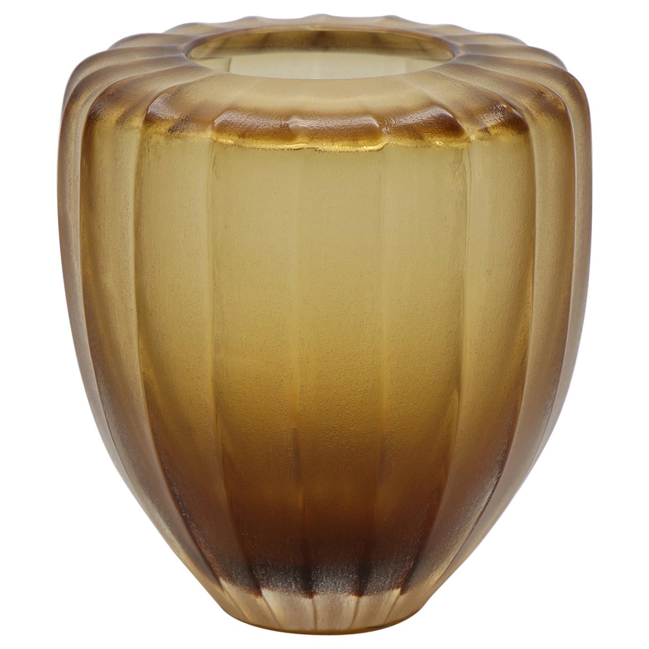 21st Century by Micheluzzi Glass Goccia Honey Vase Handmade Murano Glass For Sale