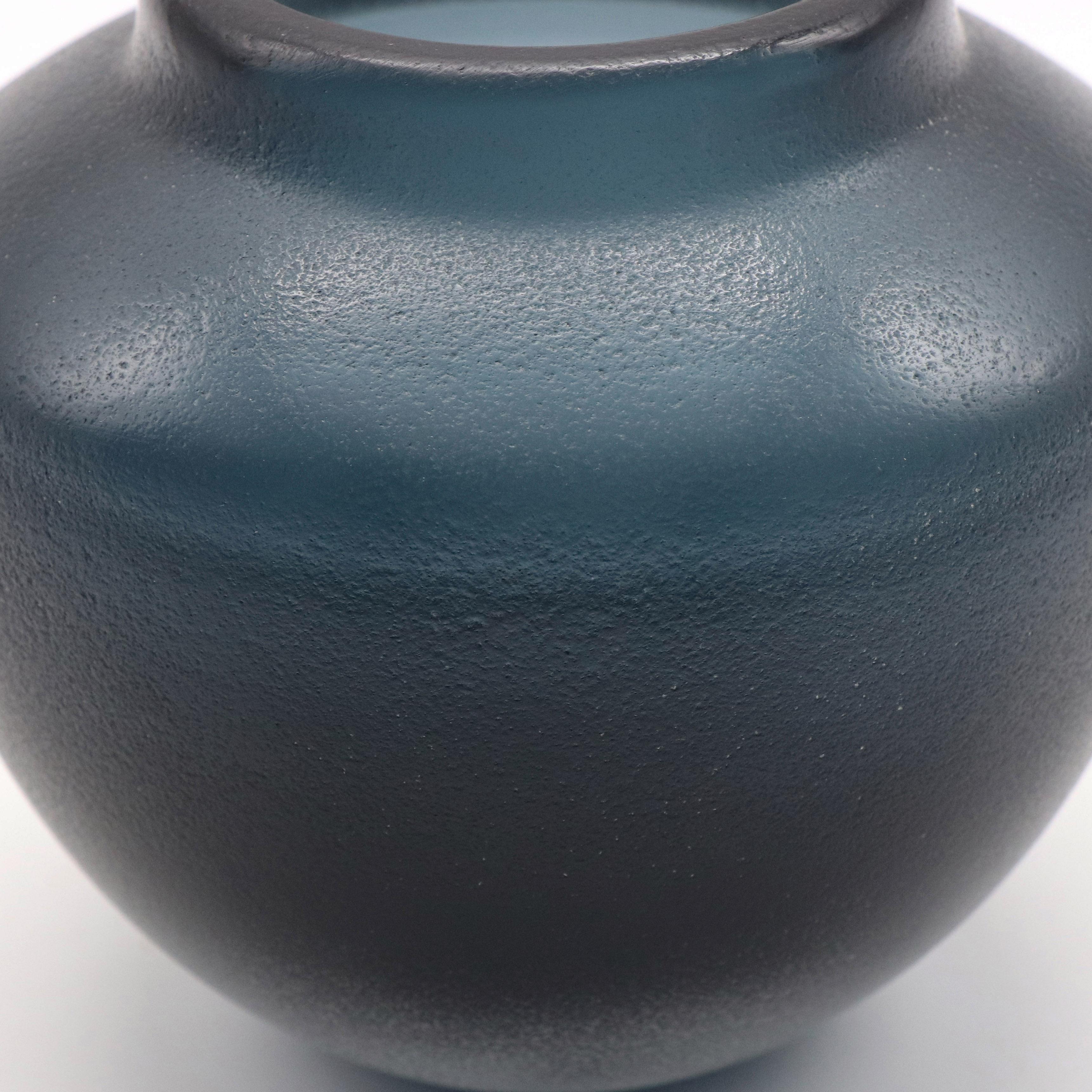 Hand-Carved 21st Century by Micheluzzi Glass Goccia Ocean Blue Vase Handmade Murano Glass