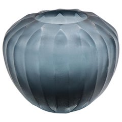 21st Century by Micheluzzi Glass Goccia Ocean Blue Vase Handmade Murano Glass