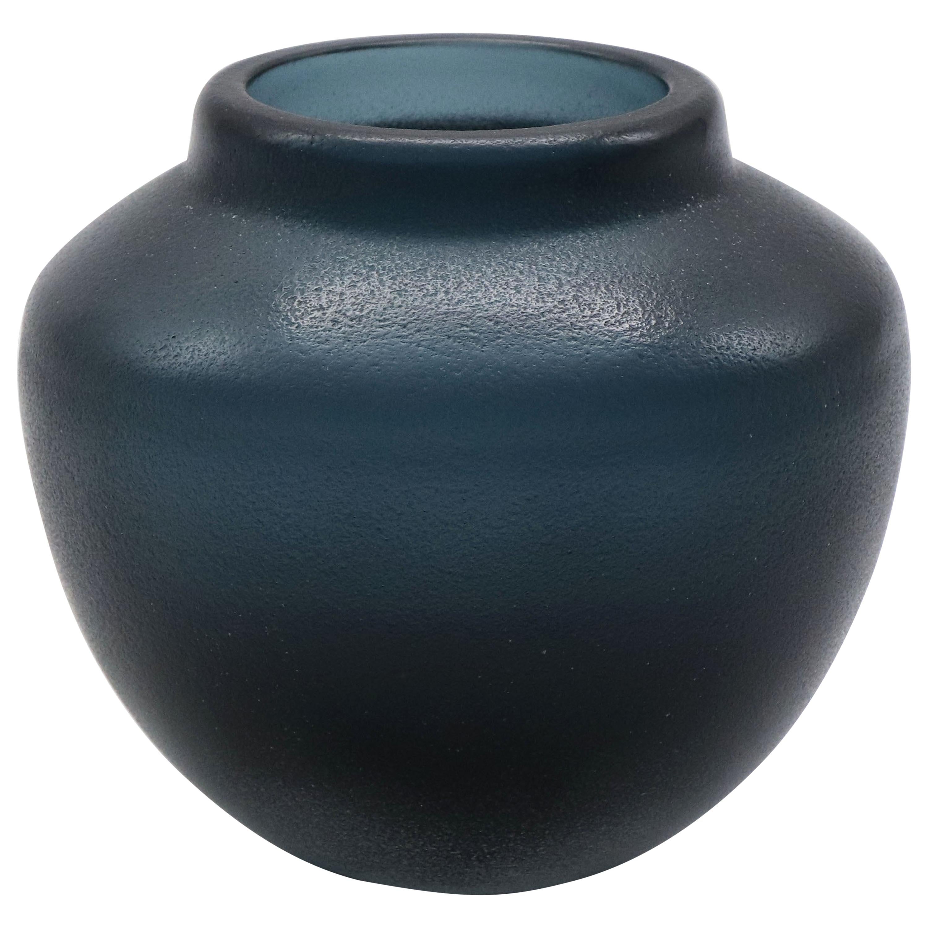 21st Century by Micheluzzi Glass Goccia Ocean Blue Vase Handmade Murano Glass