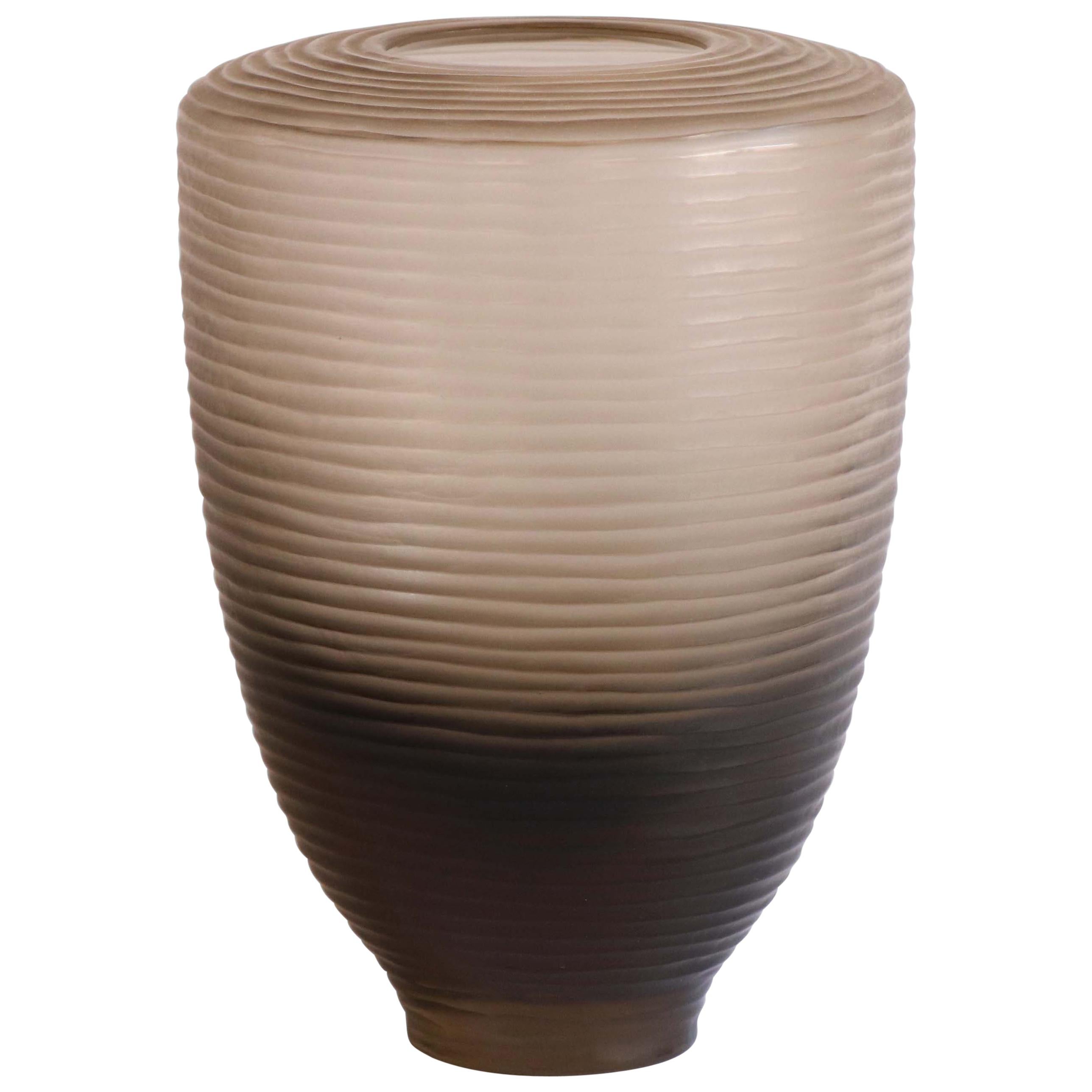 21st Century by Micheluzzi Glass Goccia Pale Gold Vase Handmade Murano Glass For Sale
