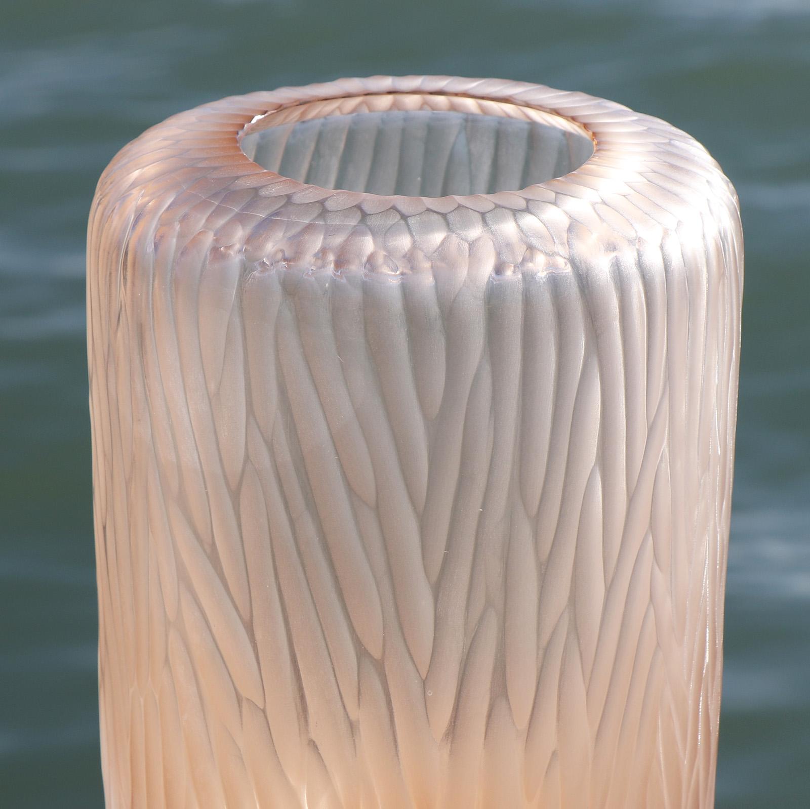 Italian 21st Century by Micheluzzi Glass Light Pink Vase Handmade Murano Glass For Sale