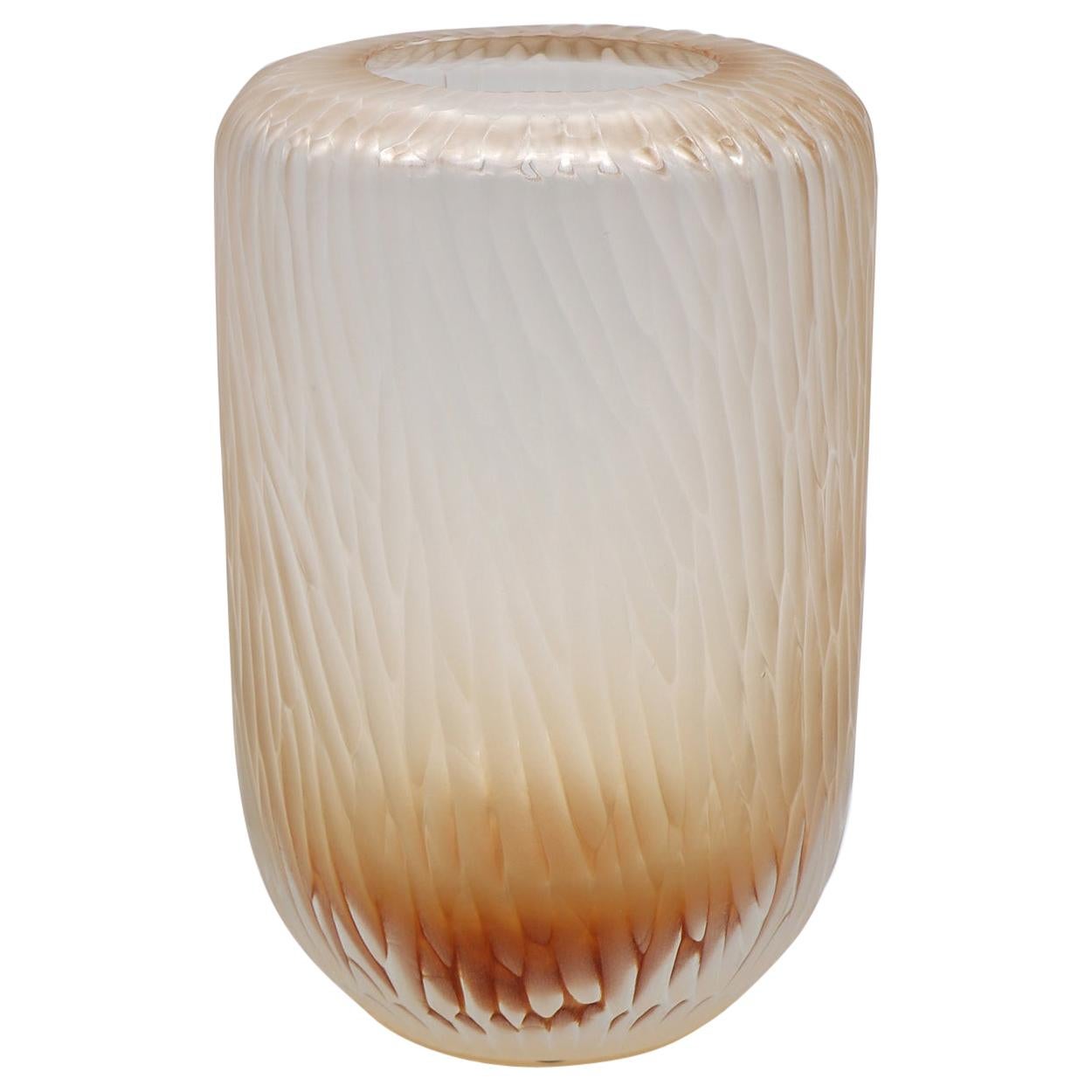 21st Century by Micheluzzi Glass Light Pink Vase Handmade Murano Glass For Sale