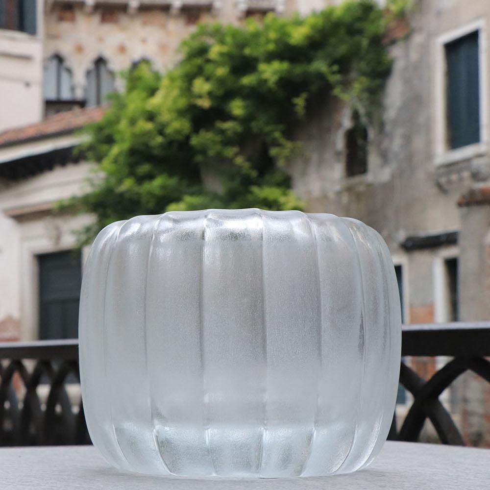 21st Century by Micheluzzi Glass Pozzo Chrystal Vase Handmade Murano Glass In New Condition In Venice, IT