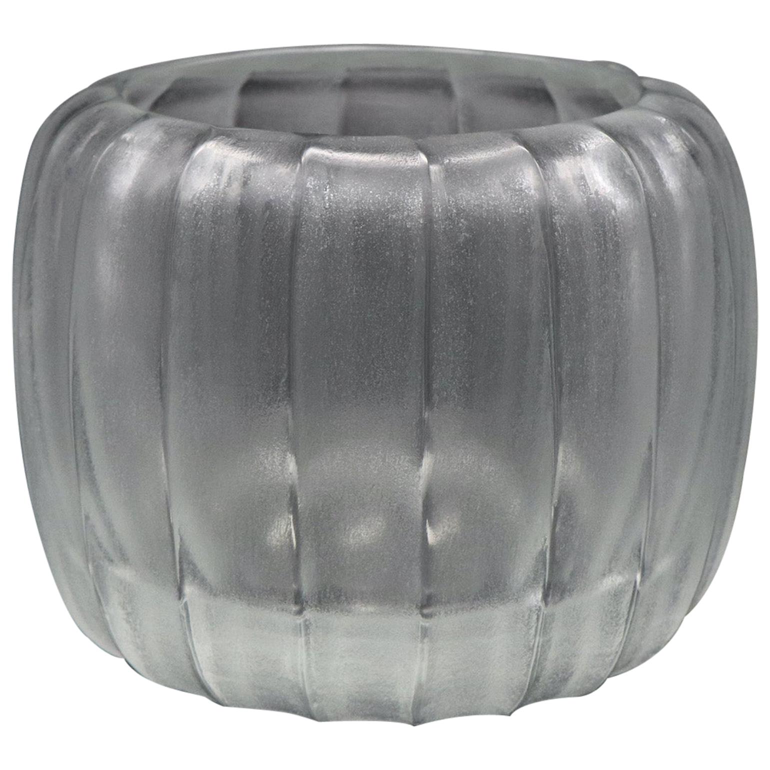 21st Century by Micheluzzi Glass Pozzo Chrystal Vase Handmade Murano Glass
