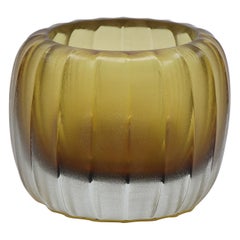 21st Century by Micheluzzi Glass Pozzo Honey Vase Handmade Murano Glass