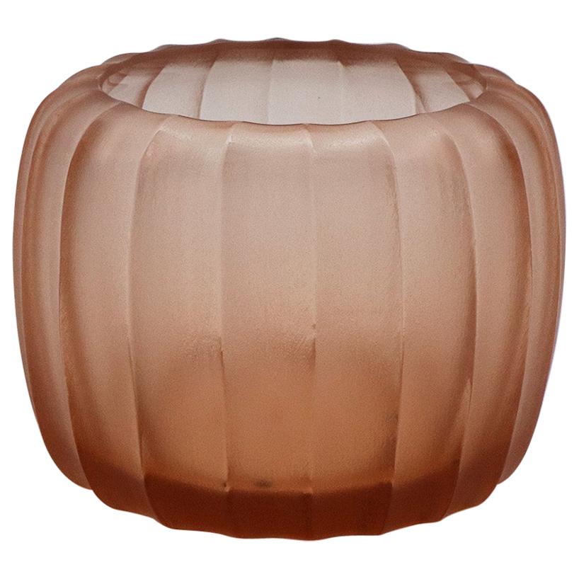 21st Century by Micheluzzi Glass Pozzo Light Pink Vase Handmade Murano Glass For Sale