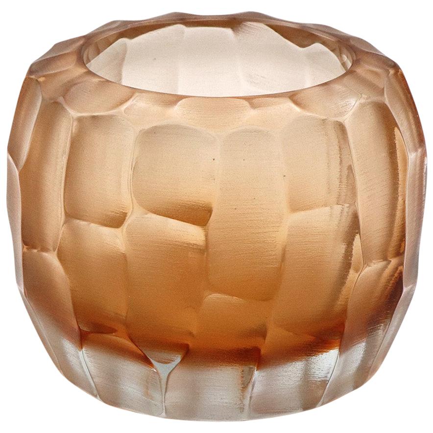 21st Century by Micheluzzi Glass Pozzo Rose Vase Handmade Murano Glass For Sale