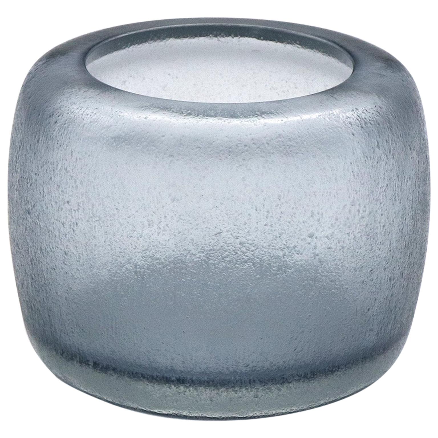 21st Century by Micheluzzi Glass Pozzo Silver Vase Handmade Murano Glass For Sale