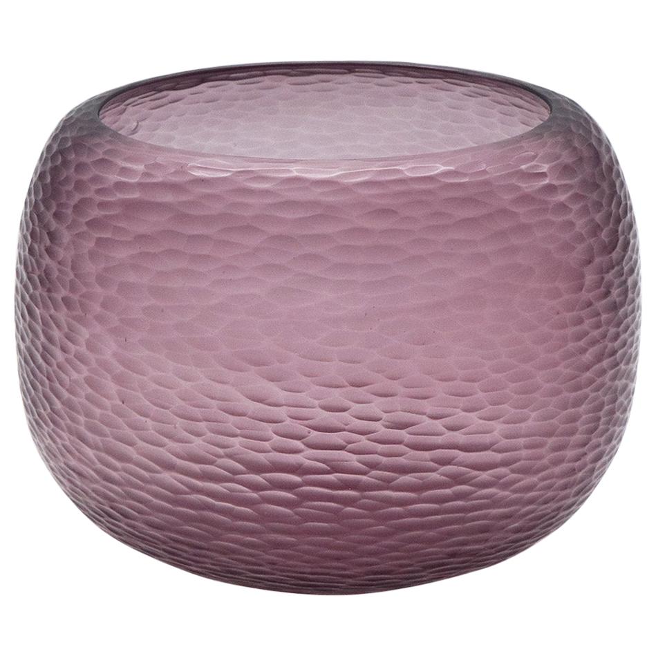 21st Century by Micheluzzi Glass Puffo Amethyst Vase Handmade Murano Glass