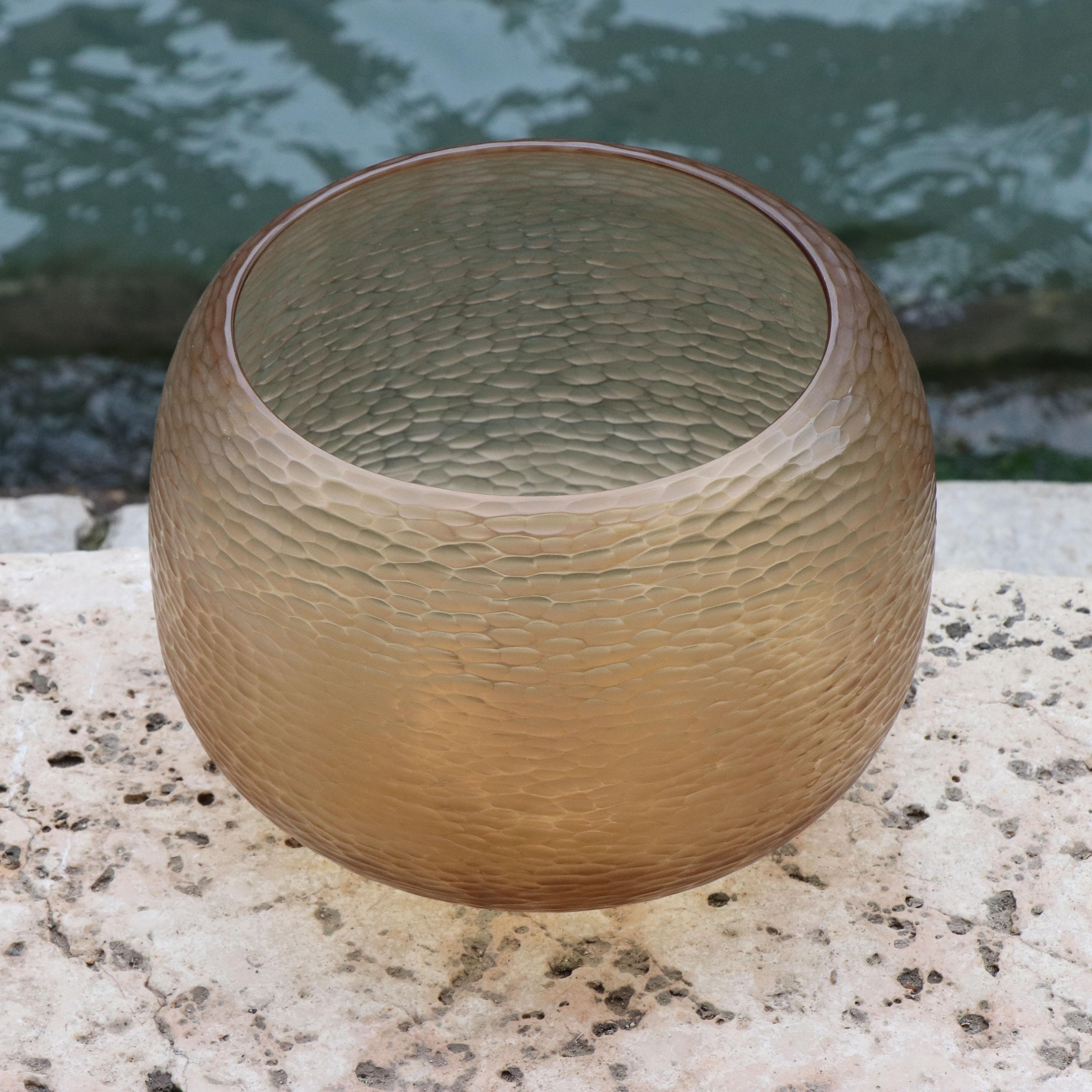Modern 21st Century by Micheluzzi Glass Puffo Honey Vase Handmade Murano Glass
