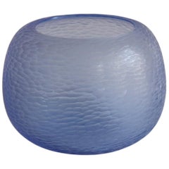 21st Century by Micheluzzi Glass Puffo Light Blue Vase Handmade Murano Glass
