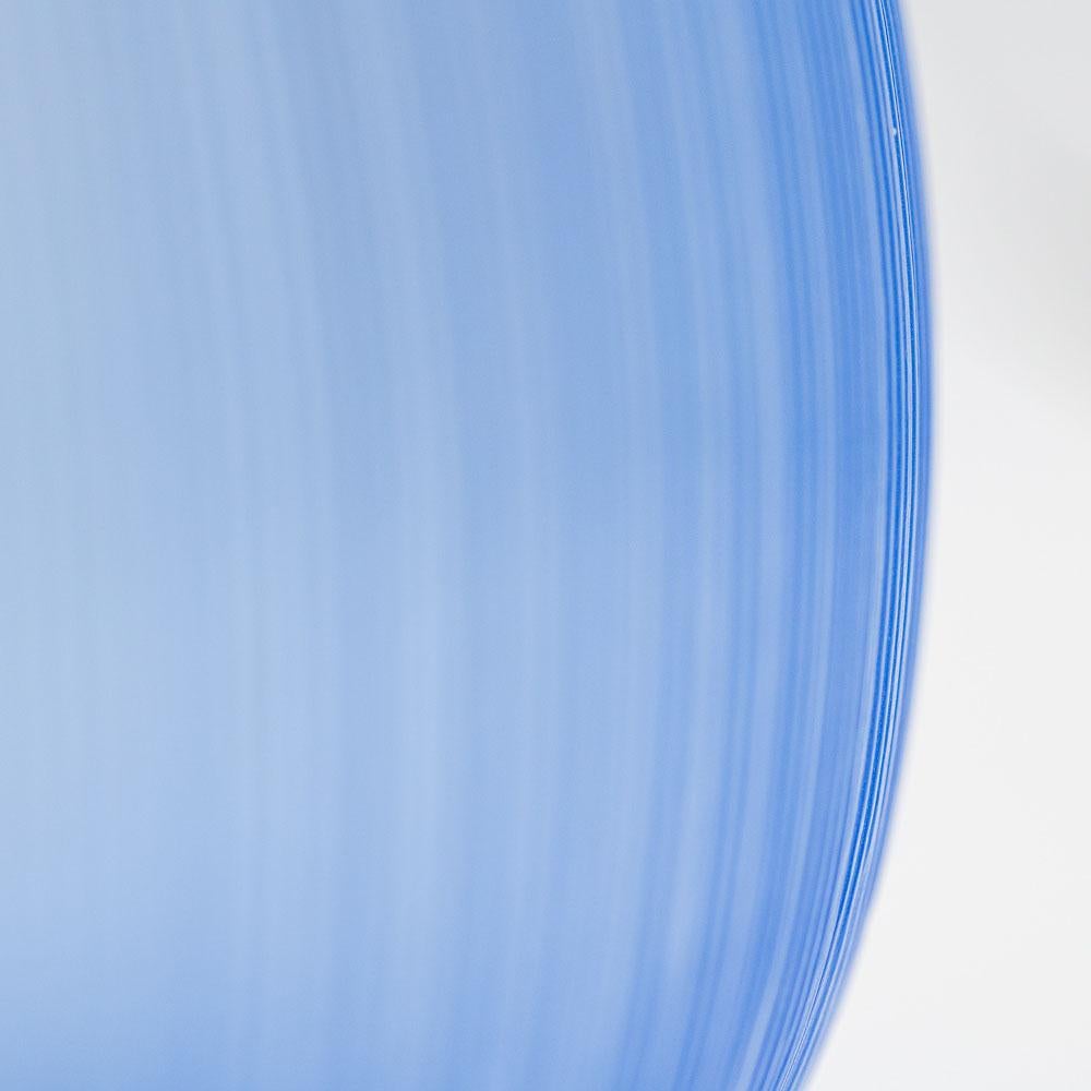 Italian 21st Century by Micheluzzi Glass Riccio Light Blue Vase Handmade Murano Glass